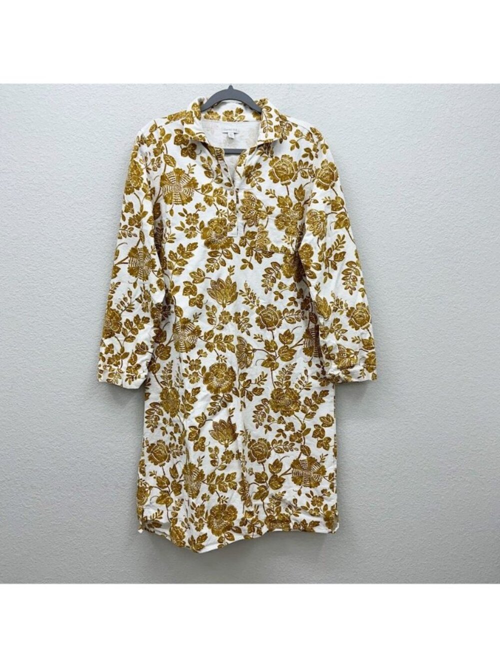 Garnett Hill Cotton Long Sleeve Floral Flannel Nightgown Sleep Shirt Women Large